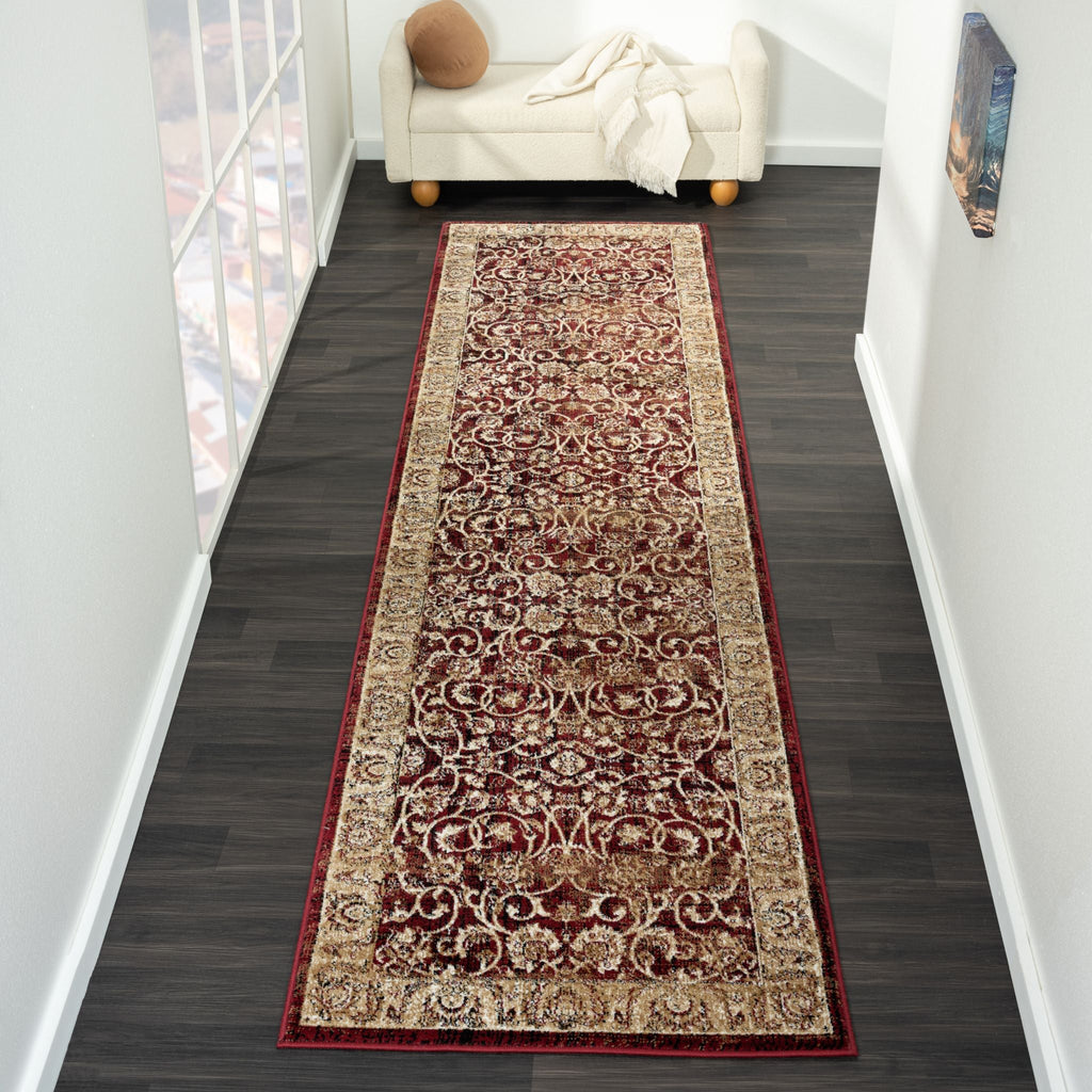 Royal Runner Rug Texture Royal 527 Red Runner — Rugplaza